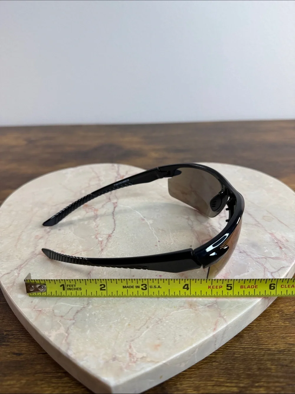 Men's Black Sports Sunglasses with Blue Mirrored Lenses